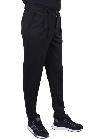Dagoster DMG23-611275 Siyah Normal Bel Double Paça Flota Cepli Erkek  Pantolon