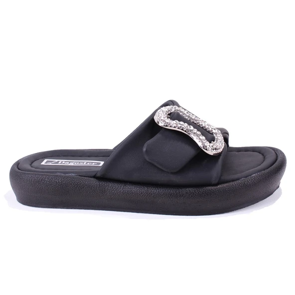 Dagoster DZA07-889033 Siyah Ortopedik Günlük Spor Kadın Terlik - 2