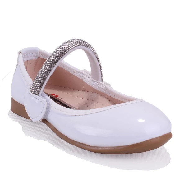 Dagoster DJA76-HY10005 Beyaz Rugan Ortopedik  Kız Çocuk Babet Ayakkabı ürün görseli 1