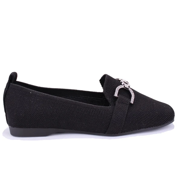 Dagoster DZA07-1095213 Siyah Triko Günlük Babet Kadın Ayakkabı - 2