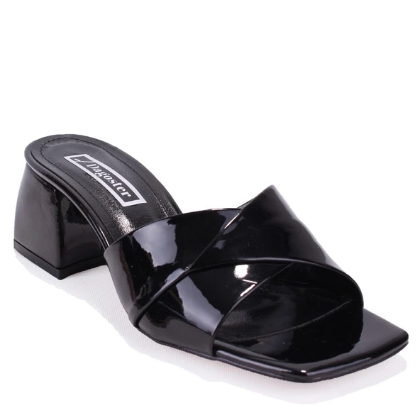 Dagoster DZA07-9321060 Siyah Klasik Topuklu Kadın Terlik