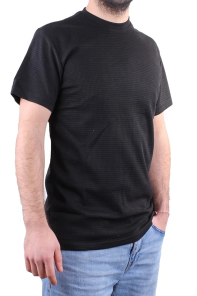 Dagoster DMG23-211520 Siyah Günlük Bisiklet Yaka Erkek Tişört