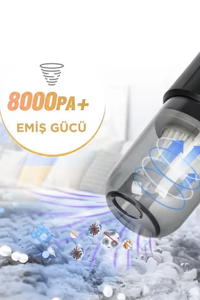 Torima A-031 Siyah Şarjlı Araç EL Süpürgesi - Resim 6