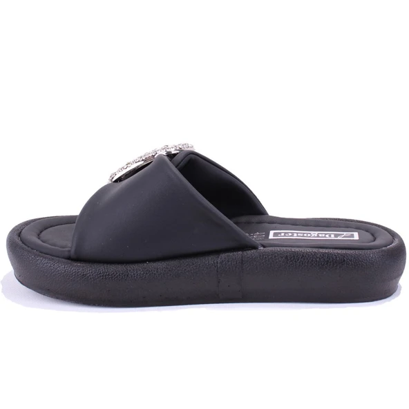 Dagoster DZA07-889033 Siyah Ortopedik Günlük Spor Kadın Terlik - 3