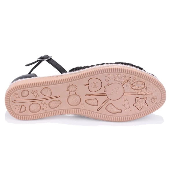 Dagoster DZA07-1155198 Siyah Triko Günlük Babet Kadın Ayakkabı - 4