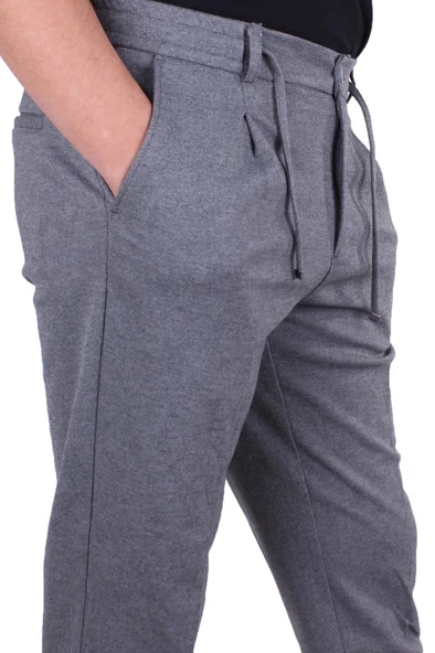 Dagoster DMG23-611275 Gri Normal Bel Double Paça Flota Cepli Erkek Pantolon - 3