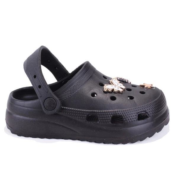 Dagoster DJA75-205 Siyah Taşlı Ortopedik Günlük Kız Çocuk Cross Spor Terlik - 2