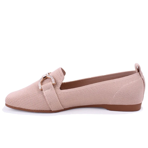 Dagoster DZA07-1095213 Bej Triko Günlük Babet Kadın Ayakkabı - 3