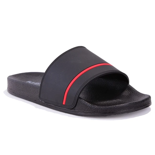 Fly Soft S263050 Siyah Kırmızı Günlük Ortopedik Erkek Spor Terlik
