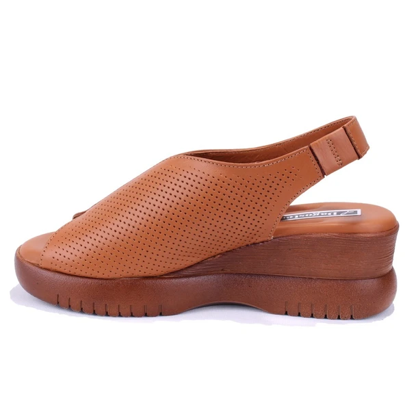 Dagoster DZA07-9972521405 Taba Günlük Ortopedik Deri Kadın sandalet - 3