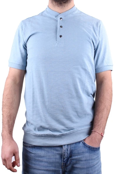 Dagoster DMG23-211240 Mavi Günlük Hakim Yaka Erkek Tişört - 2