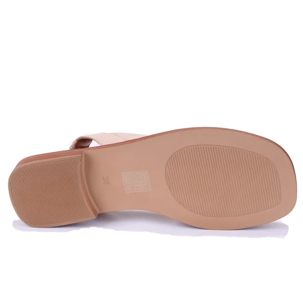 Dagoster DZA07-60216233 Bej Günlük Ortopedik Deri Spor Kadın sandalet - 4