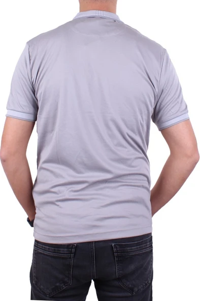 Twister 2304 Gri Günlük Kısa Kol Normal Kesim Pamuklu Polo Yaka Erkek Tişört - 4