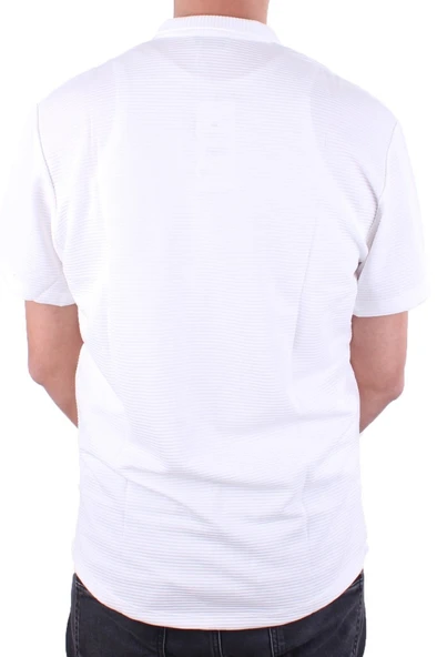 Dagoster DMG23-199598 Ekru Ottoman Örme Apaj Yaka Oversize Kalıp Kısa Kol Erkek Gömlek - 4