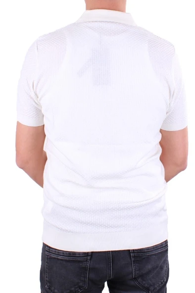 Dagoster DMG23-511231 Ekru Günlük Polo Yaka Erkek Tişört - 4