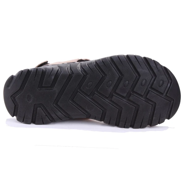 Dagoster DMA77-051 Bej Ortopedik Günlük Erkek Deri Sandalet - 4