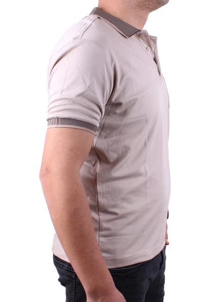 Twister 2304 Bej Günlük Kısa Kol Normal Kesim Pamuklu Polo Yaka Erkek Tişört