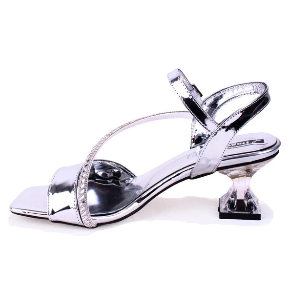 Dagoster DZA07-1284051 Gümüş Ayna İnce Topuklu Abiye Kadın Ayakkabı - 3