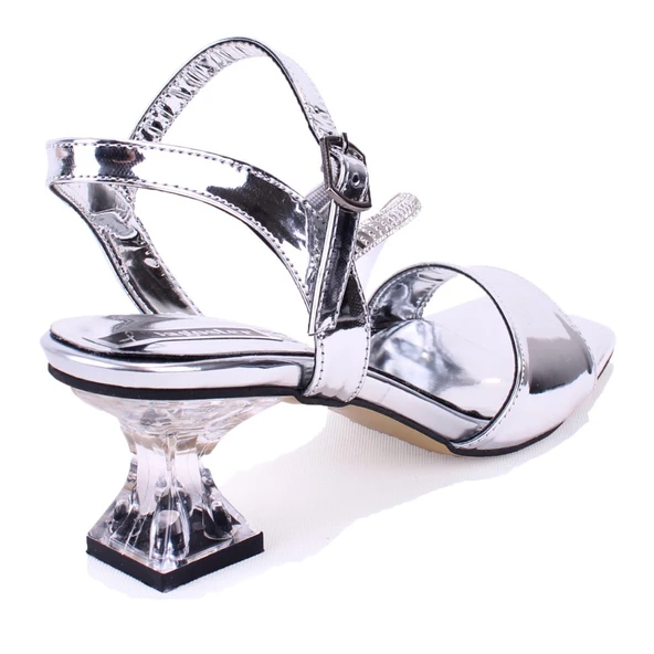 Dagoster DZA07-1284051 Gümüş Ayna İnce Topuklu Abiye Kadın Ayakkabı - 4