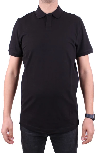 Dagoster DMG23-231319 Siyah Günlük Yarım Patlı Pike Polo Yaka Erkek Tişört - 2