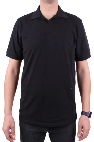 Twister 2288 Siyah Günlük Kısa Kol Normal Kesim Pamuklu Polo Yaka Erkek Tişört - 2
