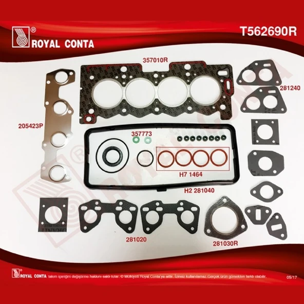 Peugeot 106 1.4 8Valf Motor Üst Takım Conta Royal Marka