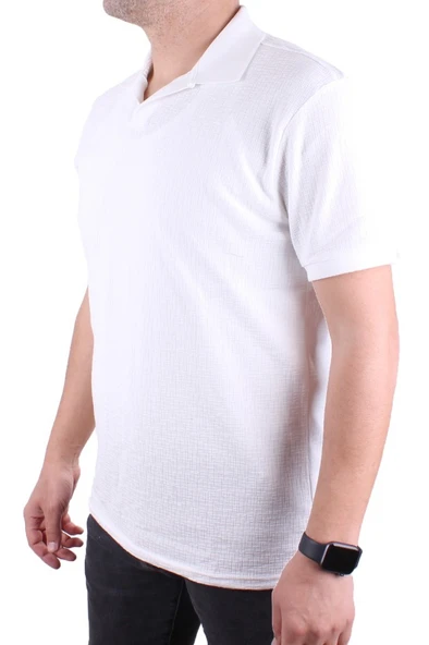 Twister 2288 Ekru Günlük Kısa Kol Normal Kesim Pamuklu Polo Yaka Erkek Tişört - 3