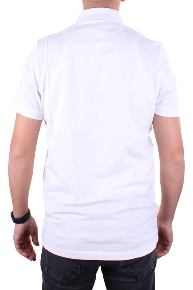 Dagoster DMG23-231319 Beyaz Günlük Yarım Patlı Pike Polo Yaka Erkek Tişört - 4