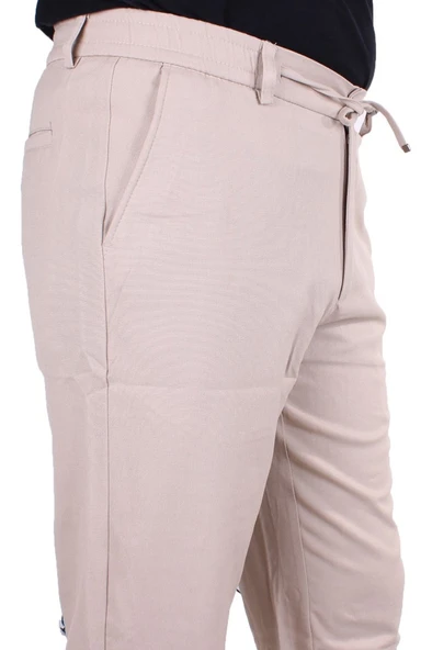Dagoster DMG23-619712 Bej Normal Bel Düz Paça Jogger Erkek Pantolon - 3