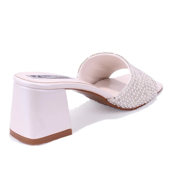 Dagoster DZA07-1296103 Sedef Topuklu Abiye Kadın Terlik - 4