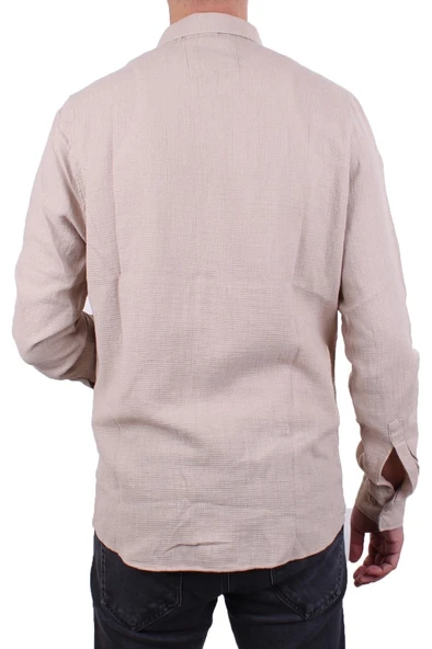 Dagoster DMG23-128281 Taş Günlük Normal Kalıp Uzun Kol Erkek Gömlek - 4