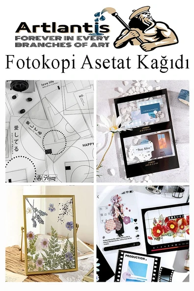 A3 Asetat Kağıdı 25 Adet Pvc ve Asetat Kalemi S Siyah Mavi Kırmızı 1 Paket Fotokopi Asetatı Şeffaf Transparan 100 Mikron - 7