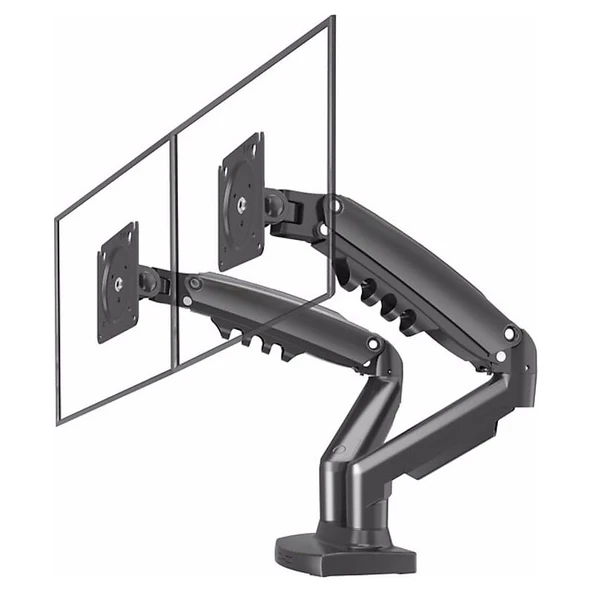 POWERMASTER PM-252D 13-32'' AMORTİSÖRLÜ STAND ÇİFT KOL LCD-LED MONİTÖR TUTUCU STAND ASKI APARATI - 4