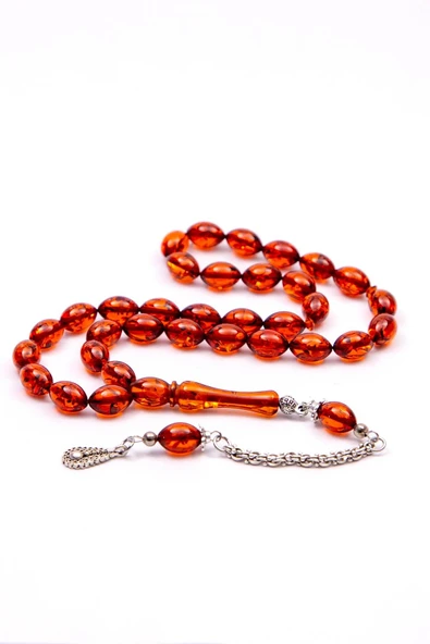 Arpa Taneli Çay Rengi Toz Kehribar Tesbih - 3