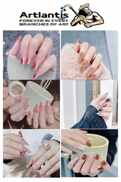 Silikon Tırnak Şekillendirme Kalemi 5 li 1 Paket Nail Art Metal Başlıklı Tırnak Süsleme Kalemi Nokta Boyama Modelleme - 4