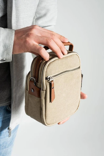 Erkek Postacı Çanta Omuz Çantası 18*12 Cm Çapraz Askılı Omuz Çantası Mega Çanta Kanvas Kumaş - 3