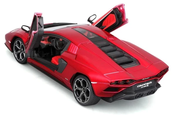 Bburago Lamborghini Countach LPI 800-4 1/24 Kırmızı Model Araba - Resim 2