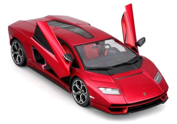 Bburago Lamborghini Countach LPI 800-4 1/24 Kırmızı Model Araba - Resim 3