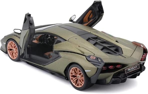 Bburago Lamborghini Sian FKP 37 1/24 Yeşil Model Araba - Resim 2