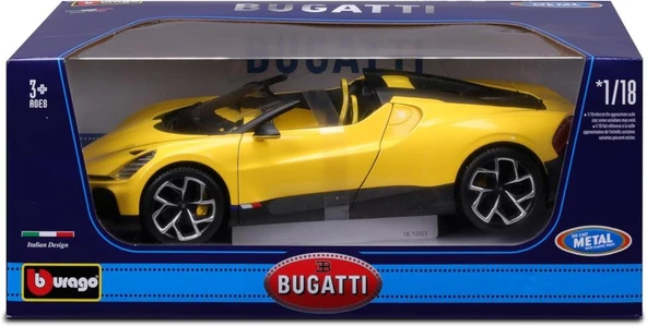 Bburago 3B Bugatti 1/18 Yellow Model Araba