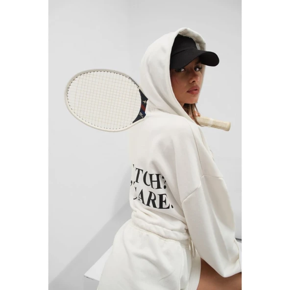 Lucky Life Kadın Beli Lastikli Fermuarlı Sweatshirt - 3