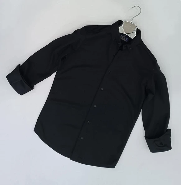 Panotti Slim Fit Uzun Kol Örme Erkek Gömlek - 3