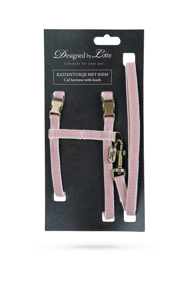 Beeztees DBL Kedi Göğüs Tasması ve Gezdirme Kayışı, 130cm, Pudra Pembe, 27-45cm - Resim 2