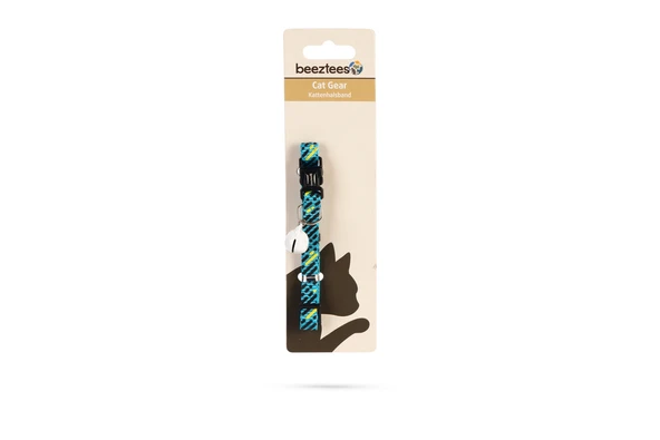 Beeztees Kedi Boyun Tasması, Zilli, Mavi, 20-30cm - 2