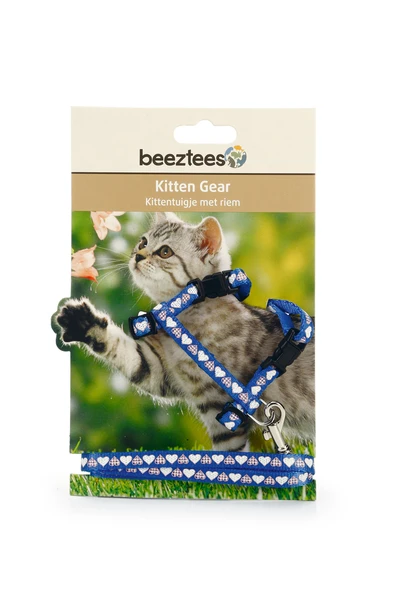 Beeztees Yavru Kedi Göğüs Tasması ve Gezdirme Kayışı 120cm, Mavi, 16-25cm Boyun, 23-36cm Göğüs - Resim 2