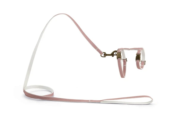 Beeztees DBL Kedi Göğüs Tasması ve Gezdirme Kayışı, 130cm, Pudra Pembe, 27-45cm - Resim 2