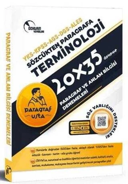 2025 KPSS MEB AGS DGS ALES YKS Terminoloji Paragraf ve Anlam Bilgisi 20x35 Deneme Çözümlü Doktrin