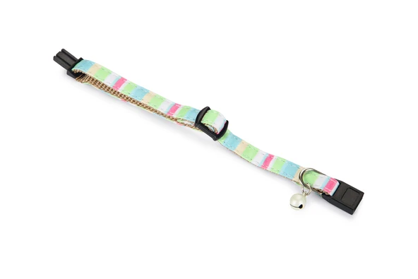 Beeztees Yavru Kedi Boyun Tasması, Zilli, Yeşil, 16-32cm - Resim 3