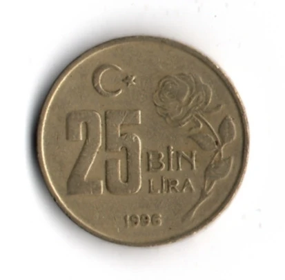 T.C. 25 000 Lira 1996 (mp1970) - 2