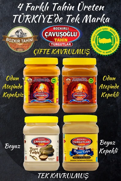 Bozkırlı Çavuşoğlu Az (Tek) Kavrulmuş Beyaz Tahin 930g - 2